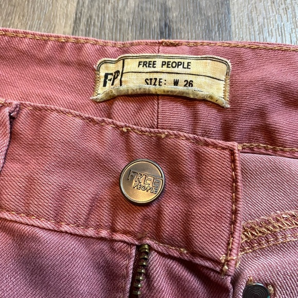 Free People High Rise Skinny Jean Rose Pink Size 26 - Picture 6 of 9